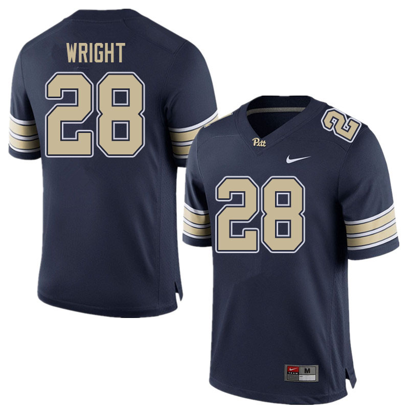 Men #28 Kyi Wright Pitt Panthers College Football Jerseys Sale-Home Navy